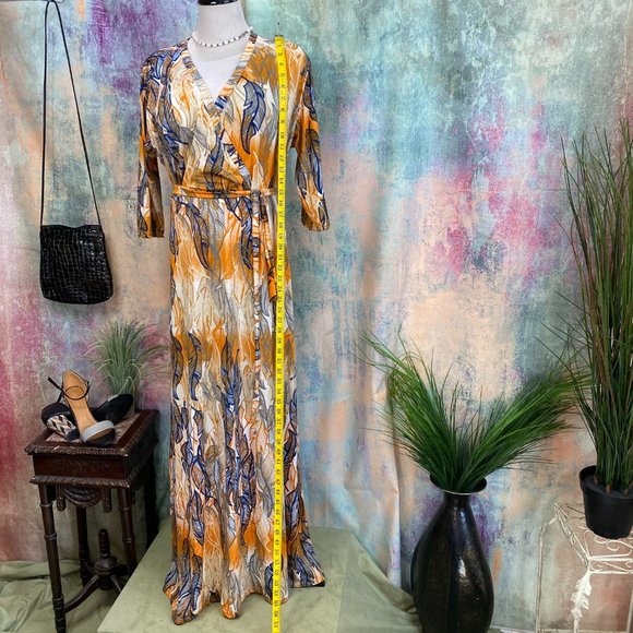 NWOT๐ Haoohu Retro Style Feather Print Dress - Picture 7 of 16